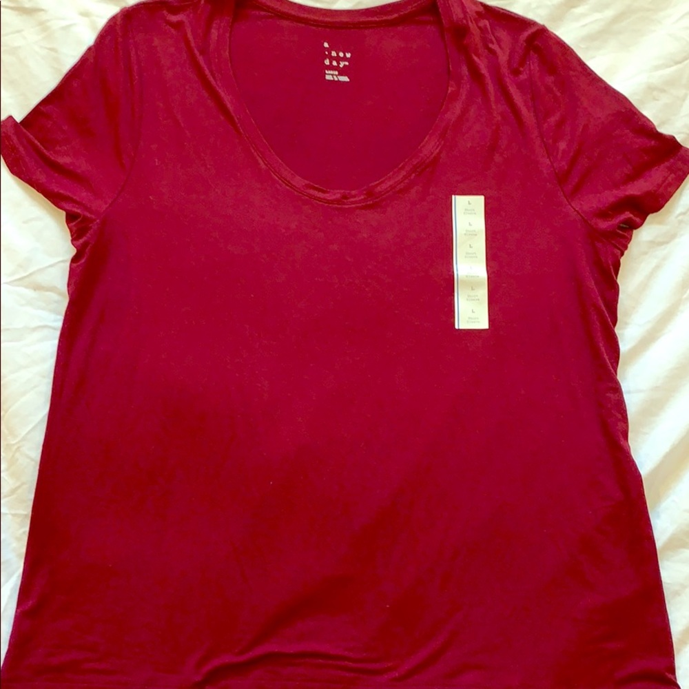 NWT cranberry/burgundy short-sleeve top